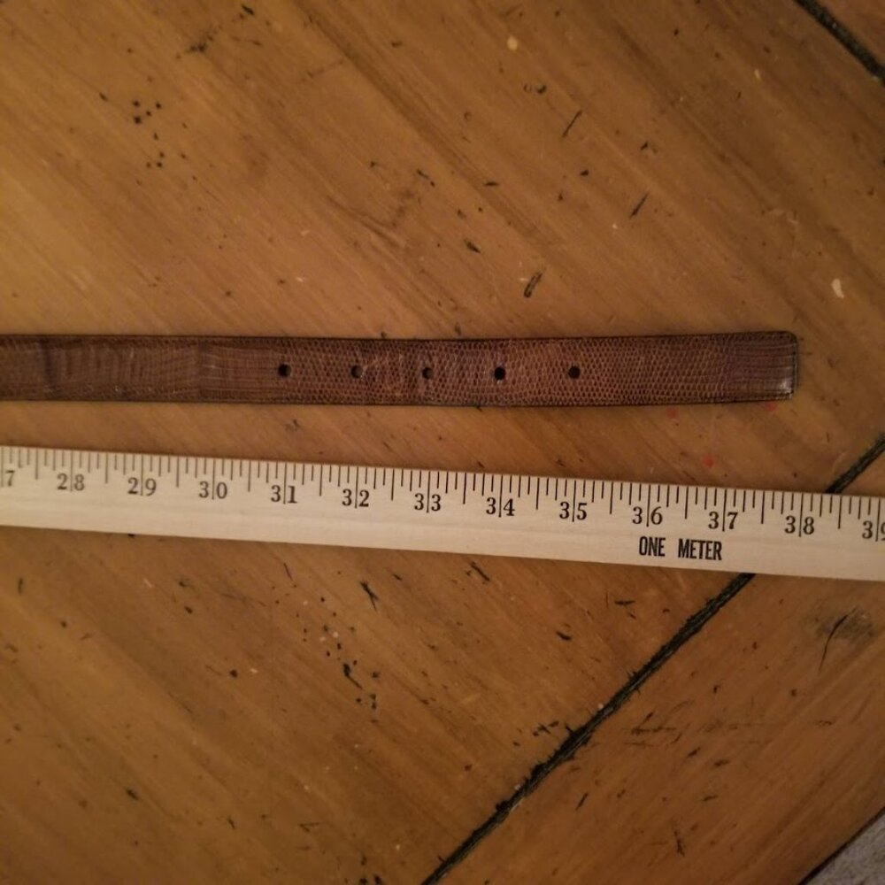 Brighton Lizard Leather Brown Belt, Size 34, Unisex, Reptile, Dress Belt - Picture 13 of 13